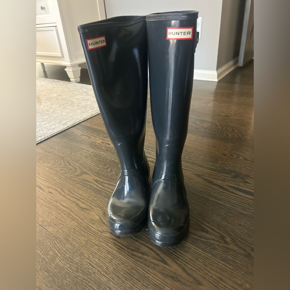 Hunter Classic Tall Gloss Dark Slate Waterproof Boots